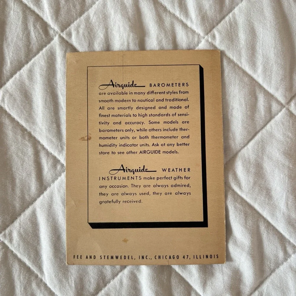 Airguide 1947 barometer